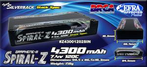 Hobby equipment and supply: Silverback Spiral-Z 4300mAh 120C 7.4V Stock Spec. Thin Shorty (5mm Bullet) 158g