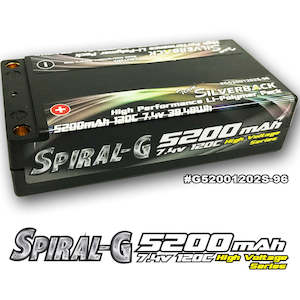 Silverback Spiral-G (Graphene) 5200mah 120C/240C 7.4V 2S Lipo Shorty (5mm Bullet) 219g