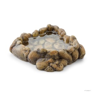 Accessories: Exo Terra Corner Water Dish - Medium Pebble - Redwood Aquatics Aquarium & Water Garden Centre