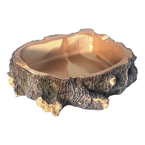 Accessories: AquaWorld Reptile Resin Wood Bowl Style 1 Medium - Redwood Aquatics Aquarium & Water Garden Centre