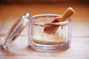 Salt Pot with Wooden Scoop