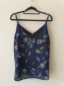 Cotton ON Navy Floral Singlet Top M