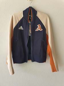 Second hand clothing: Adidas Navy/Tan Bomber Jacket M