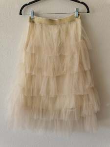 Second hand clothing: Obbligato Cream with shimmer tutu skirt - eleastic Medium