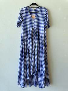 Second hand clothing: New U Collection Blue gingham dress Small/Medium