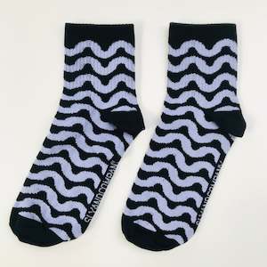 Sly Studio Socks Cotton Black + White, NZ Made