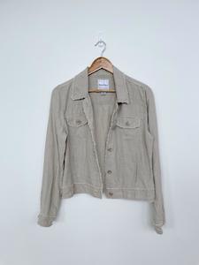 Second hand clothing: Tommy Bahama 100% Linen Freyed Seam Oatmeal M