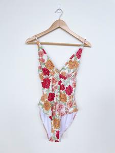 Kivari Orange Floral One Piece Swimsuit S/M