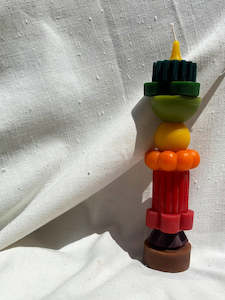 Poppy + Sage Sculptural Beeswax Stacking Candle, RAINBOW, Tall