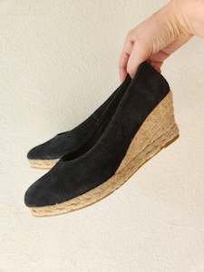 Toni Pons Suede Leather Wedge, Black EUR38