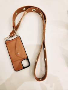 BANDOLIER Iphone 11 crossbody Leather bag- Tan Accessories