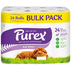 Purex Toilet Tissue Unscented 2 Ply, Bulk Pack of 24