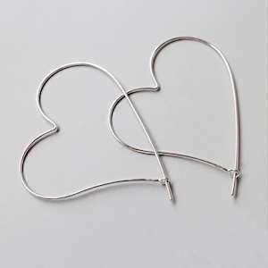 Sterling Silver Heart Earrings NZ Jewellery R E K I N D L E