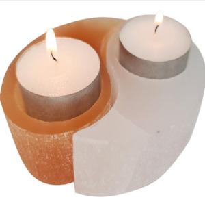 SELENITE - Ying Yang Candle Holder 4cm x 10cm