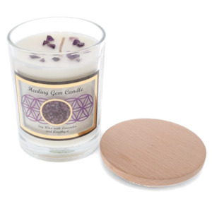 GEMSTONE CANDLE - Healing Amethyst