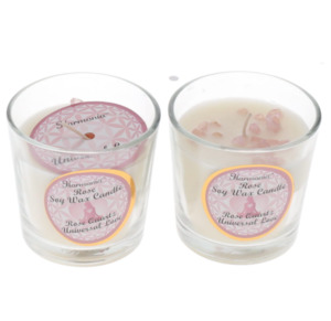 Social and interpersonal skill training: CRYSTAL SAND CANDLE - Universal Love Rose Quartz Rose Scented Votive