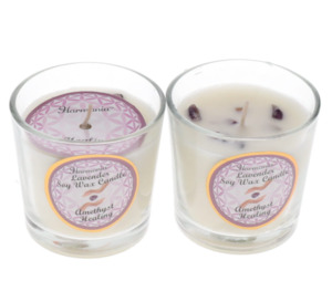 Social and interpersonal skill training: CRYSTAL SAND CANDLE - Healing Amethyst Lavender Scented Votive