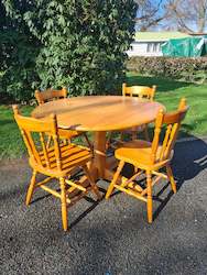 Second hand furniture: Modernised Solid Rimu Dining Set