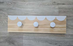 White Scallops Pine Wall Hooks