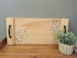 Second hand furniture: Natural Pine and Eucalyptus Leaves Serving Board