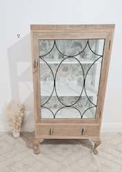 Leadlight Oak Cabinet