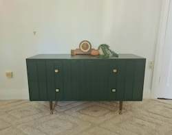 Deep Green Mahogany Lowboy/Sideboard