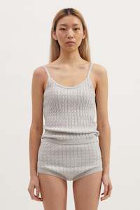 Mae Cable Knit Tank - Slate