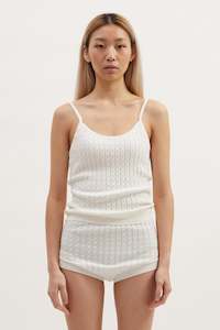 Mae Cable Knit Tank - Ivory