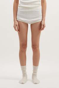 Mae Cable Knit Shorts - Ivory