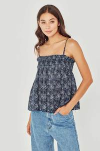 CHRISTY CAMI  - MIDNIGHT GARDEN PRINT