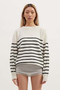 MILLER STRIPE KNIT - IVORY AND BLACK