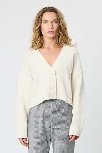 MILLY KNIT CARDI - BONE