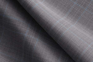 Menswear: Made to Measure Light Grey & Teal Windowpane Check 2 Piece Suit (customized RMB9BEA8CP-244330)