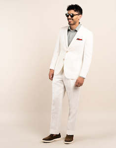 Menswear: Malta White Linen Blend Suit