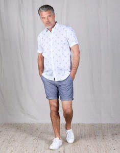 Island Indigo Check Shorts