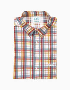 Aertex Taunton Yellow/Maroon/Grey Check Short Sleeve Shirt