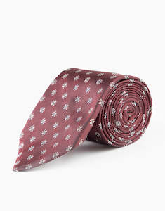 Maroon Geometric Silk Tie