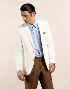 Malta White Linen Blend Blazer