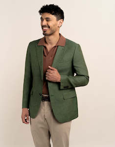 Menswear: Hawker Forest Green Linen Blazer