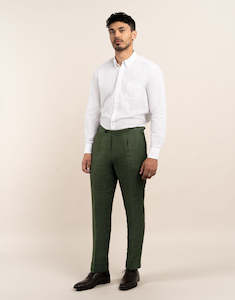 Menswear: Evans Forest Green Linen Trouser