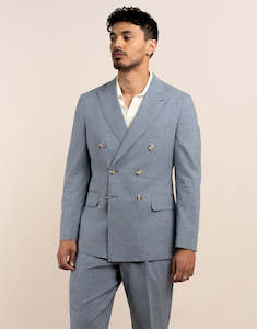 Whetu Light Blue Houndstooth Blazer