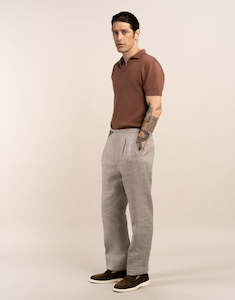 Menswear: Evans Beige Houndstooth Linen Trouser