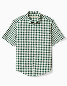 R.M.Williams Hervey Green and White Check Short Sleeve Shirt