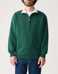 R.M.Williams Mulyungarie Bottle Green 1/4 Zip Sweatshirt