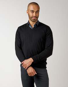 Menswear: Fairlie Black V-Neck Jersey