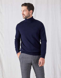 Wanaka Navy Roll Neck Jersey