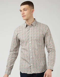 Menswear: Ben Sherman Multicolour Floral Print White Shirt