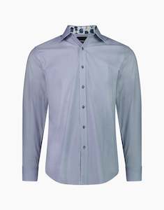 Barbican Navy & Blue Geo Print Shirt