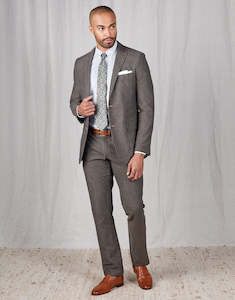 Split Brown Birdseye Suit