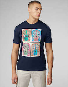 Menswear: Ben Sherman Guitar Festival Poster Dark Navy T-Shirt